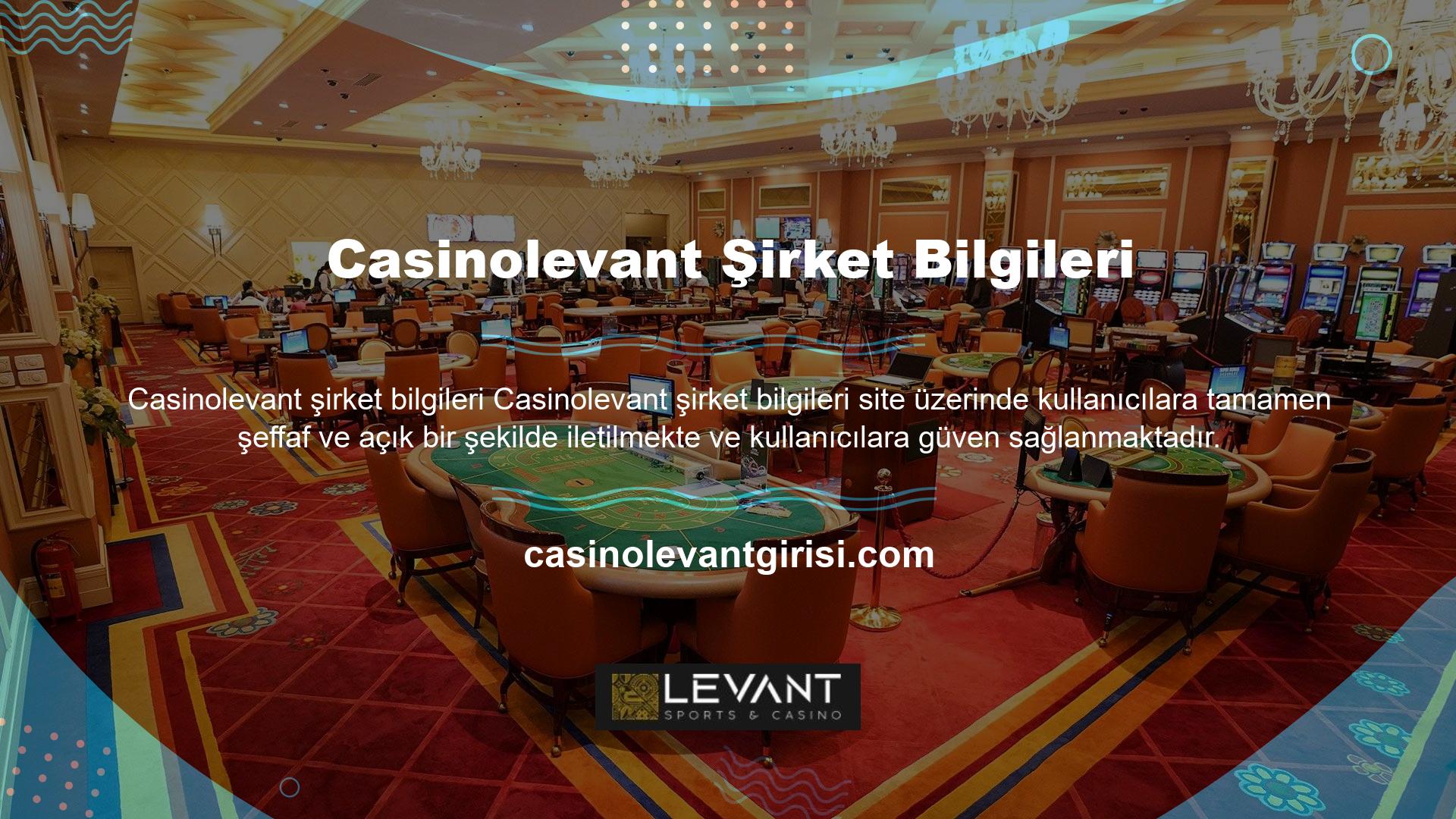 Casinolevant, hızla büyüyerek kullanıcılarının saygısını ve güvenini kazanmış bir site haline gelen bir online bahis ve canlı casino şirketidir