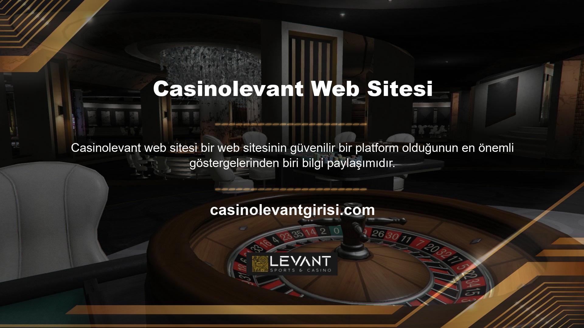 Casinolevant sitesi ile bilgi paylaşabilir miyim? Üye iseniz bilgilerinizi buraya girmelisiniz